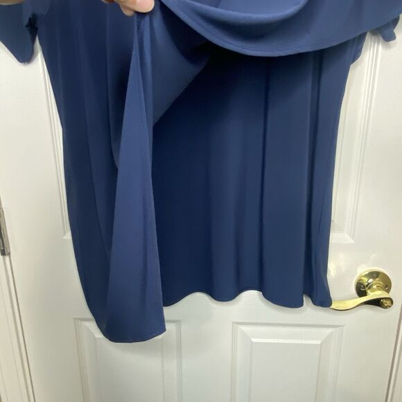 Soft Surroundings Madeline Tunic Top Overlay Cape-Like Short Sleeve Navy Size 1X - Picture 5 of 15